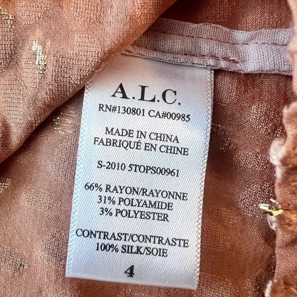 A.L.C. Kinsa Metallic Halter Animal Print Top size 4